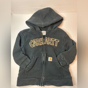 Carhartt Toddler Baby 18-24 Months Full Zip Hoodie Sweatshirt Jacket Black